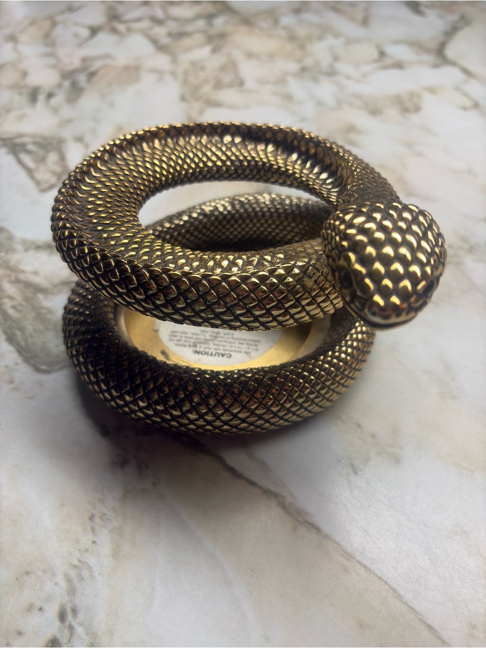Gold Serpent Bath & Body Works Candle Holder